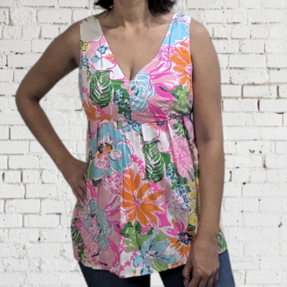 LILLY PULITZER Nosey Posey Tunic Top  ~ Like New